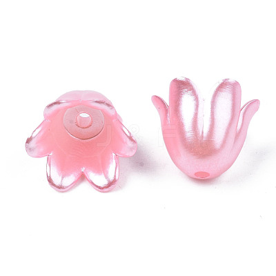 Spray Paint ABS Plastic Imitation Pearl Beads MACR-N013-001C-1