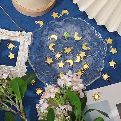 36Pcs 3 Styles Zinc Alloy Pendant Cabochon Settings For Enamel FIND-CA0011-25-1