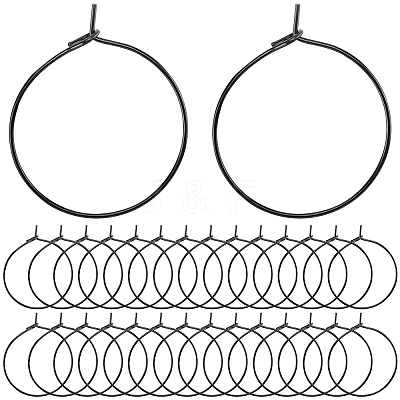 50Pcs 304 Stainless Steel Hoop Earring Findings STAS-SC0007-29-1