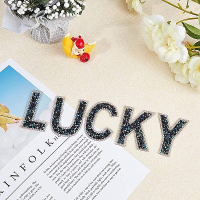 Glitter Rhinestone Iron On Patches DIY-FG0001-28B-1