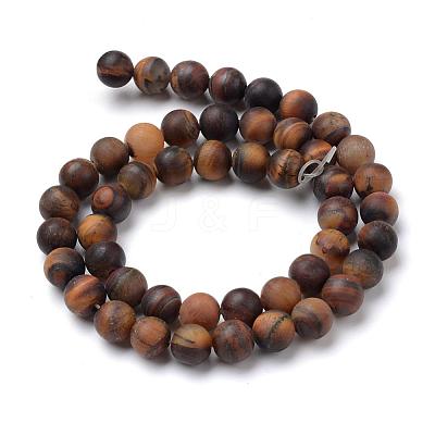 Natural Tiger Eye Round Bead Strands G-T055-8mm-04-1