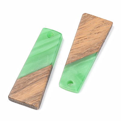 Opaque Resin & Walnut Wood Pendants RESI-S389-040A-C03-1