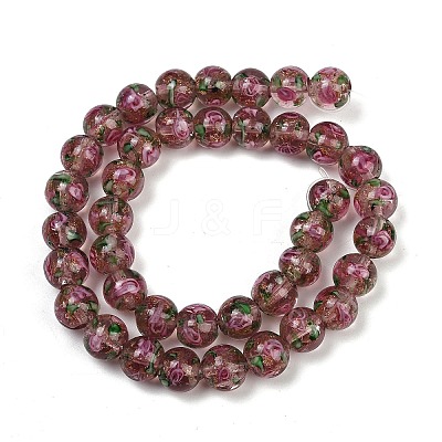 Handmade Glod Sand Lampwork Beads Strands LAMP-B028-03B-10mm-1