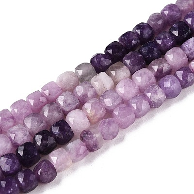 Gradient Color Natural Lepidolite Beads Strands G-N342-138B-1