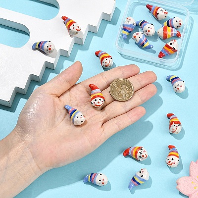 6Pcs 2 Colors Handmade Porcelain Beads PORC-YW0001-68-1