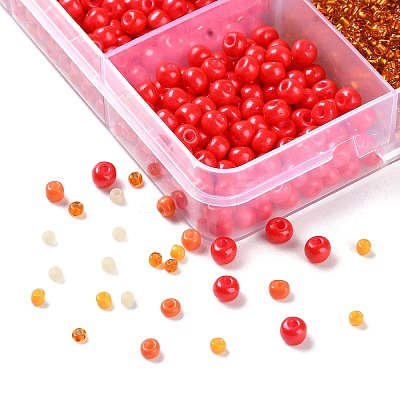 DIY 15 Grids ABS Plastic & Glass Seed Beads Jewelry Making Finding Beads Kits DIY-G119-02C-1