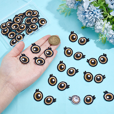 20 Pairs Polyester Eye Cloth Patches PATC-PH0001-71A-1