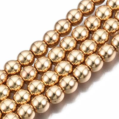 Electroplate Non-magnetic Synthetic Hematite Bead Strands X-G-Q466-6mm-04-1