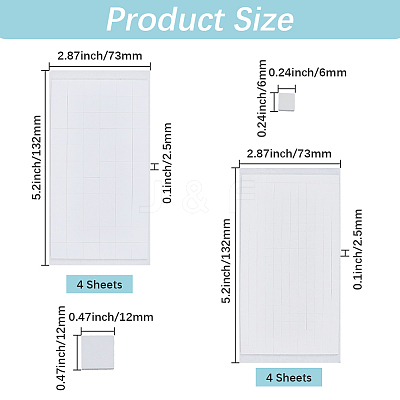 8Sheets 2 Styles EVA Self-adhesive Stickers STIC-GF0001-41-1