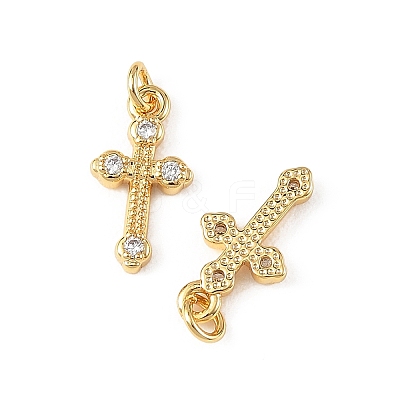 SHEGRACE Brass Micro Pave Clear Cubic Zirconia Pendants XGRQ2O081-451G-1
