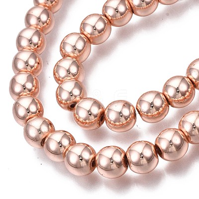 Electroplate Non-magnetic Synthetic Hematite Beads Strands G-Q466-8mm-03-1