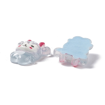 Christmas Reindeer Transparent Resin Cabochons X-RESI-G041-B03-1