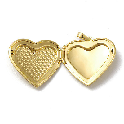 Rack Plating Brass Locket Pendants KK-G452-04G-1