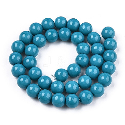 Opaque Solid Color Glass Beads Strands GLAA-T032-P6mm-13-1
