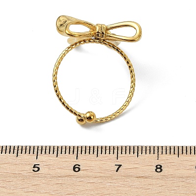 304 Stainless Steel Adjustable Open Cuff Rings for Women RJEW-K293-05G-1