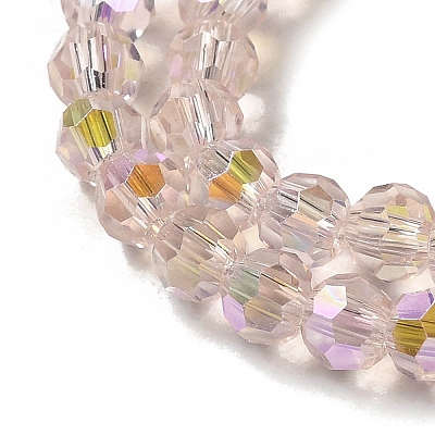 Electroplate Transparent Glass Beads Strands EGLA-A035-T4mm-L20-1
