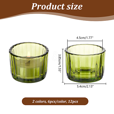 12Pcs 2 Colors Transparent Glass Candle Holders DJEW-GA0001-58-1