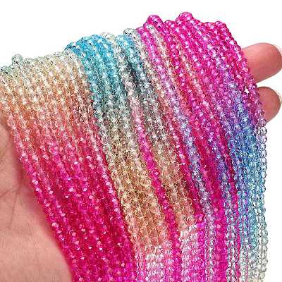 Transparent Painted Glass Beads Strands LS-DGLA-A034-T4mm-A14-1