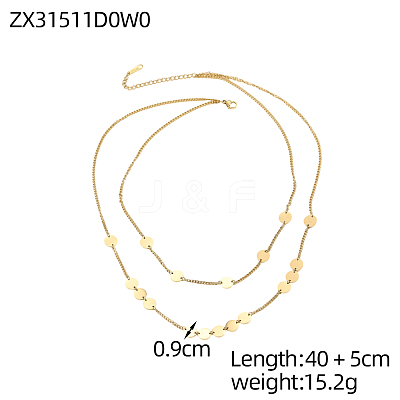 304 Stainless Steel Double Layer Necklaces STAS-OY013-96G-1