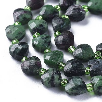 Natural Rudy in Zoisite Beads Strands G-E560-T01-1