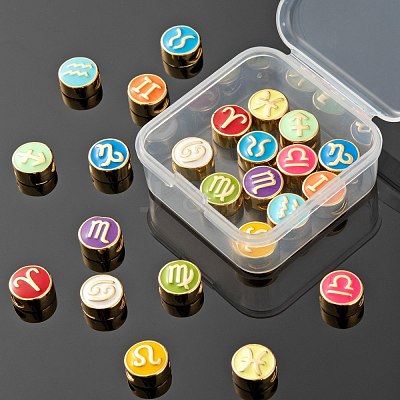 24Pcs 12 Style Brass Enamel Beads KK-LS0001-44-1