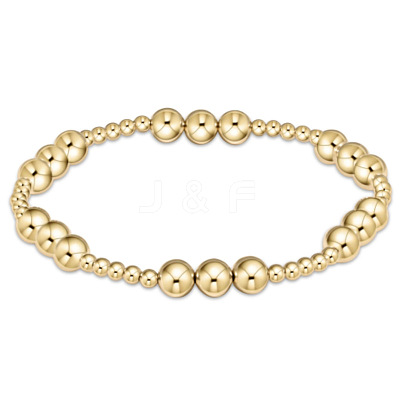 Bohemia Brass Round Beaded Stretch Bracelets TK0566-10-1
