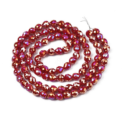 Electroplate Opaque Solid Color Glass Beads Strands EGLA-N002-26-B02-1