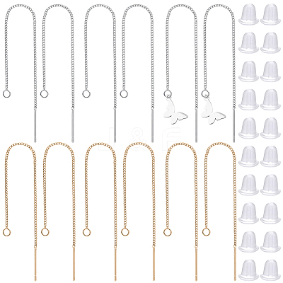 32Pcs 2 Colors Brass Stud Earring Findings KK-BBC0026-02-1