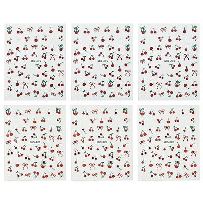 6 Sheets 2 Styles PVC Nail Art Stickers MRMJ-CJ0001-27-1