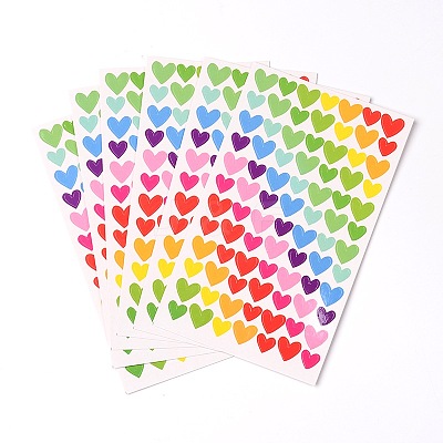 Heart Pattern DIY Paper Picture Stickers AJEW-L053-02-1