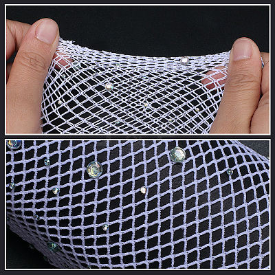 Polyester Mesh Long Gloves AJEW-WH20020-003A-1