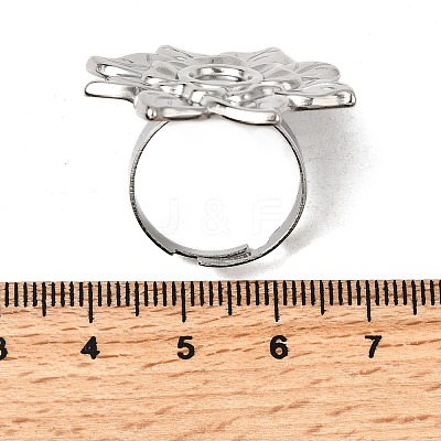 Adjustable 304 Stainless Steel Open Cuff Ring Components STAS-P403-01B-P-1