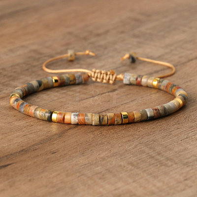 Natural Crazy Agate Beaded Braided Bracelets QH4784-20-1
