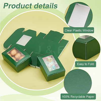 Rectangle Paper Folding Shipping Box with Window CON-WH0099-25B-1