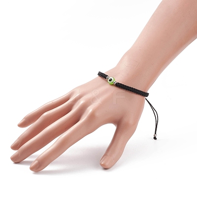 Resin Evil Eye Braided Bead Bracelet BJEW-JB08426-02-1
