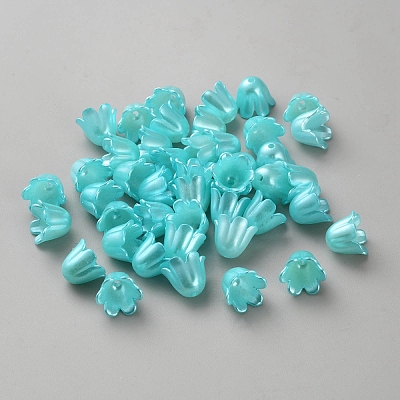 Plastic Imitation Pearl Bead Cap FIND-WH0433-42A-1