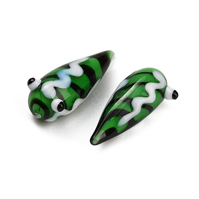 Handmade Lampwork Worm Figurines LA-CBA77D3-01G-1
