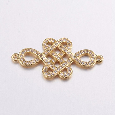 Brass Micro Pave Cubic Zirconia Links ZIRC-G125-06G-1