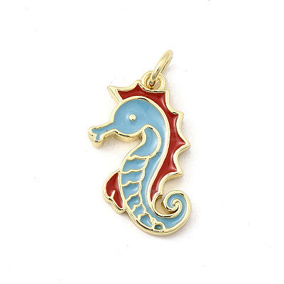 Brass Enamel Pendants KK-K302-22A-G-1