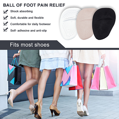 AHADEMAKER 6 Pairs 3 Colors Silicone Forefoot Insole Pads FIND-GA0002-59-1