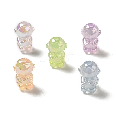 UV Plating Rainbow Iridescent Acrylic Beads PACR-M002-06-1