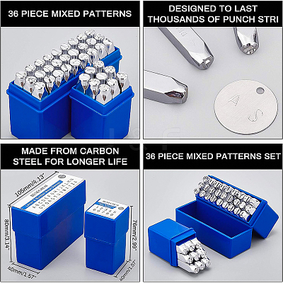 Iron Metal Stamps Set AJEW-BC0005-92-1