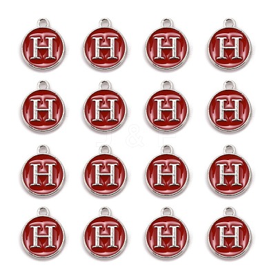 Platinum Plated Alloy Enamel Charms X-ENAM-S118-03H-P-1
