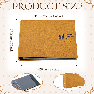 Rectangle Paper Scrapbook DIY Binder Photo Album AJEW-TAC0038-30A-1