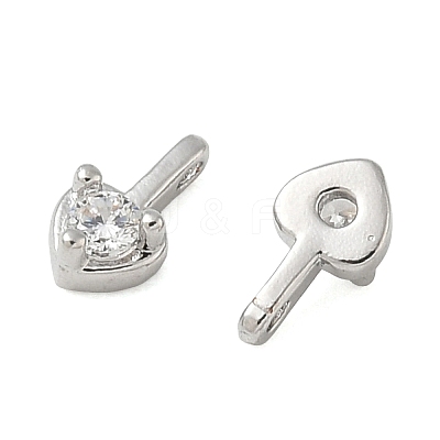 Brass Pave Clear Cubic Zirconia Charms CU-CBA9FFD-11P-03-1