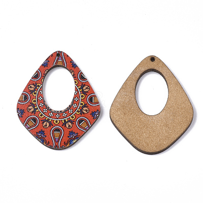 Printed Basswood Pendants WOOD-S045-004B-1