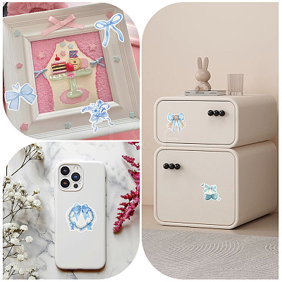 4 Sets PVC Plastic Decorative Sticker Labels DIY-SP0005-32B-1