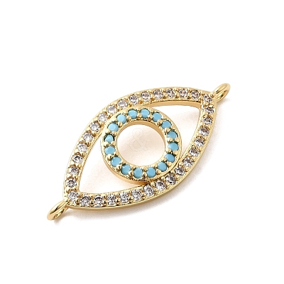 Brass Micro Pave Sky Blue and Clear Cubic Zirconia Connector Charms KK-H529-05B-G02-1