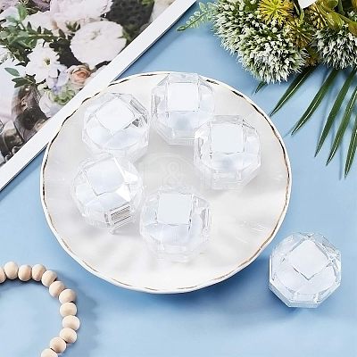 Transparent Plastic Ring Boxes OBOX-CA0001-001B-1