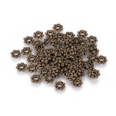 Tibetan Style Daisy Spacer Beads TIBEB-S039-048AB-NR-1